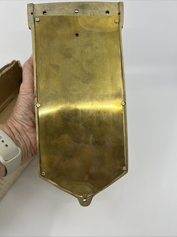 VTG Antique Solid Brass Mail Box Wall Mount Embossed RARE Unicorn Design 11x5 gallery