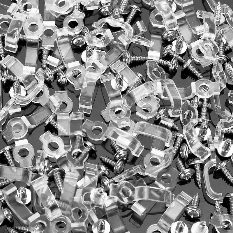 100Pcs/Set Mounting Bracket Clip Fastener For Fixing 5050 RGB LED Strip Light US gallery