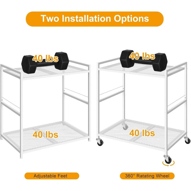 Computer Tower Stand 2 Tier Mobile Printer Cart Rolling Under Desk Table Metal gallery
