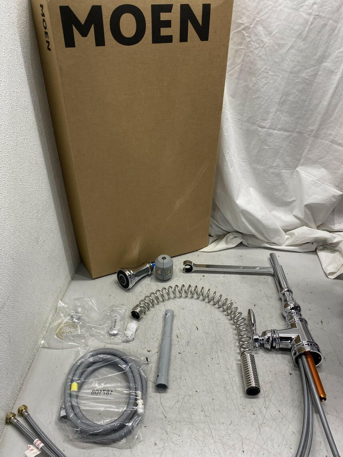Moen S73104 Weymouth Pre-Rinse Spring Pulldown Kitchen Faucet Power Boost Chrome gallery