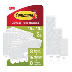Command 15 10 & 5 lb Large Medium and Small 32 Pairs Picture Hanging Strips (64