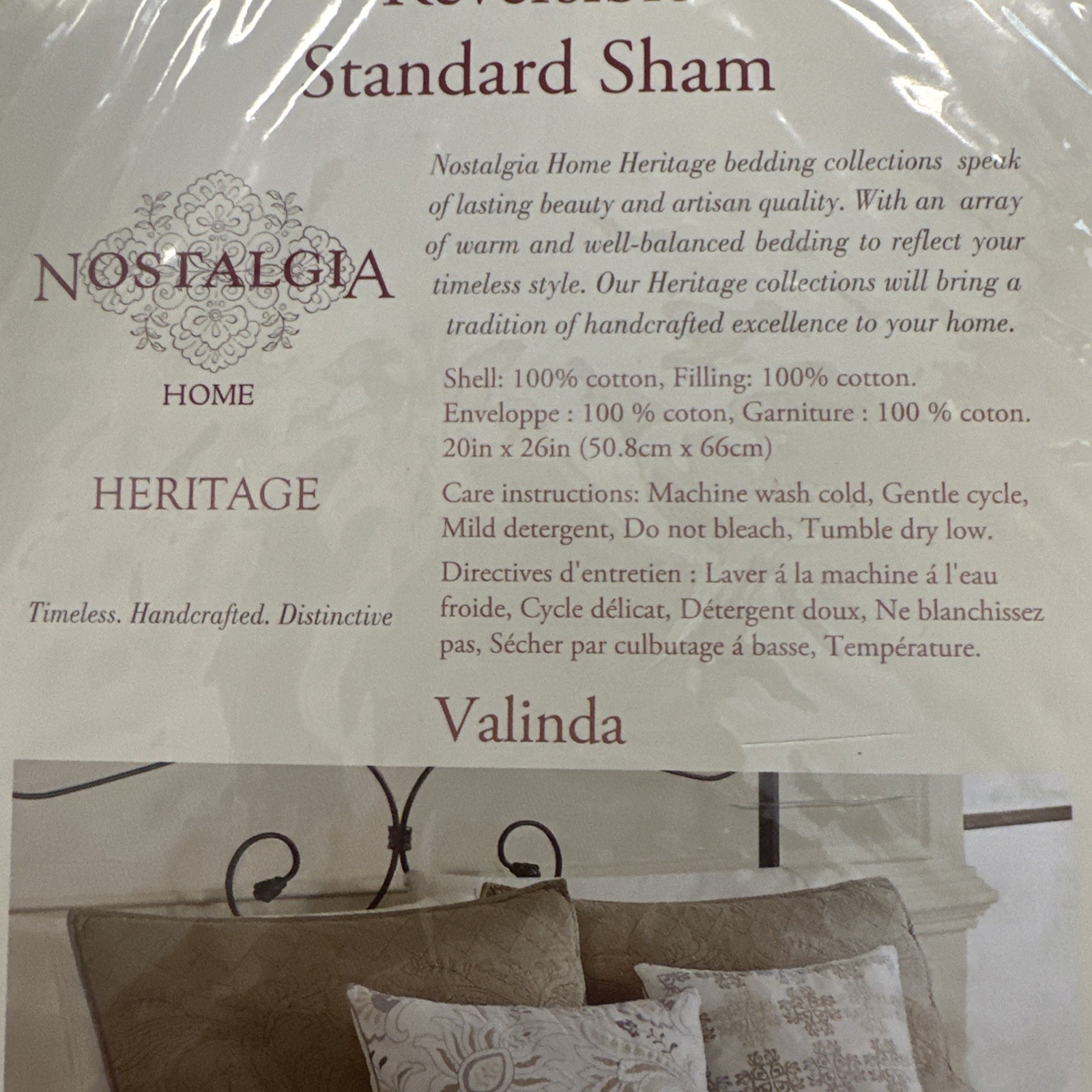 NOSTALGIA HOME Valinda Reversible Quilted Standard Pillow Shams Mocha/Tan NiP gallery