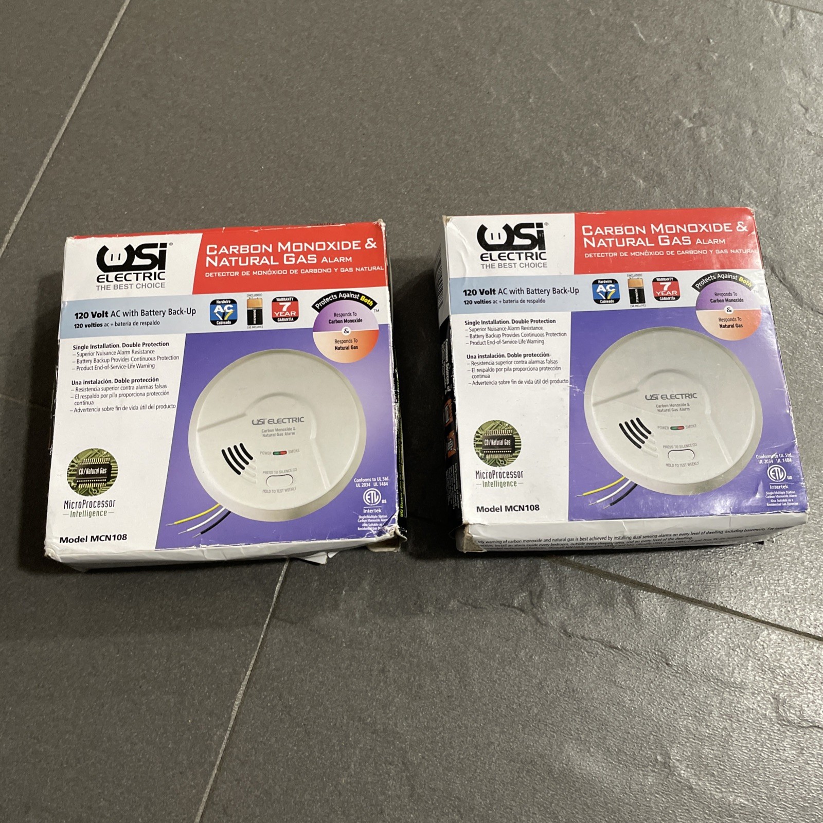 USI Electric Carbon Monoxide Natural Gas Detector Alarm MCN108 Hardwire - LOT/2 gallery