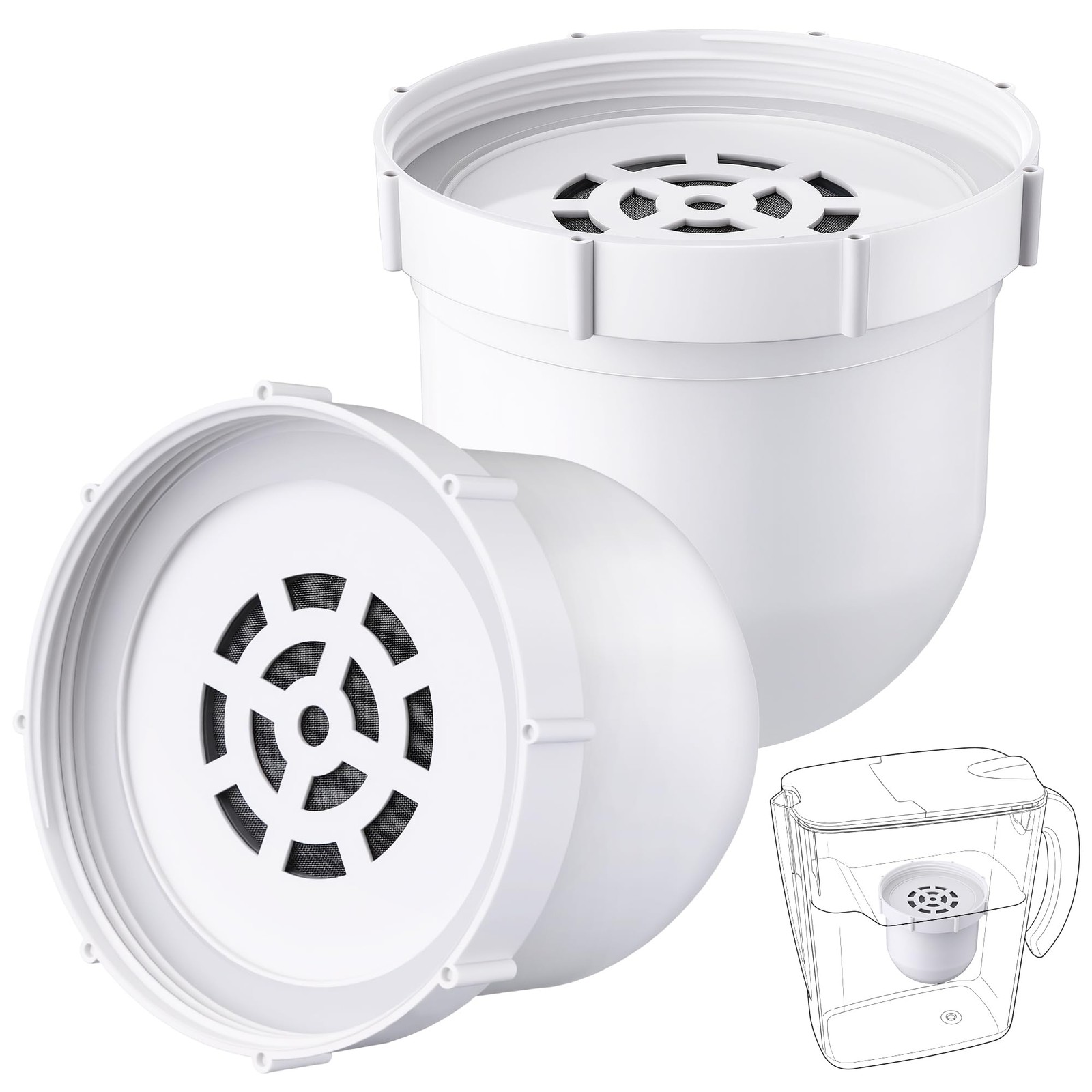 2 Pack Upgraded Water Pitcher Filter with Clearly Filtered No. 1 Filtered Wat... gallery