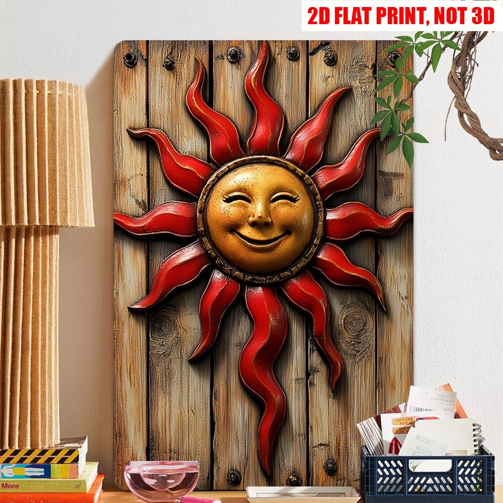Retro Sun Metal Sign Wall Plaque Smiling Sun Indoor/Outdoor Decor Cafes Gardens gallery