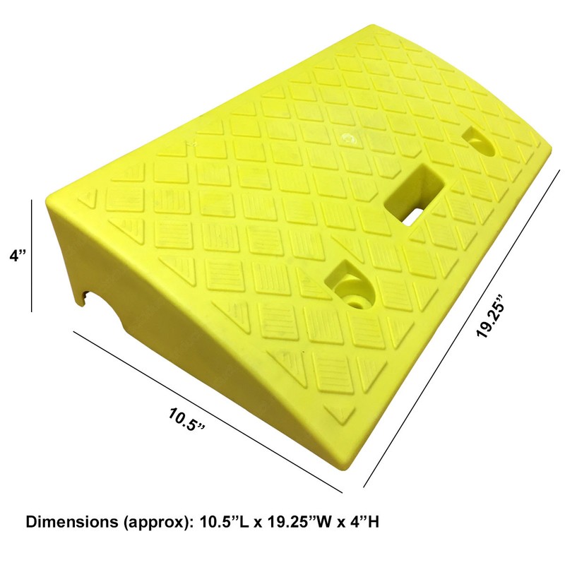 4" Polypropylene Plastic Portable Curb Ramps - Traffic Safety - Yellow / Black gallery