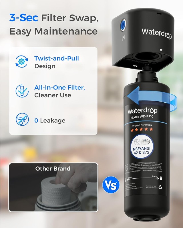 Waterdrop 10UB Under Sink Drinking Water Filtration System,NSF/ANSI 42 Certified gallery
