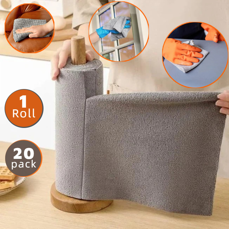 10 Roll (20pcs) Kitchen Dish Towels Microfiber Cleaning Cloth 7.5"x7.5" Reusable gallery