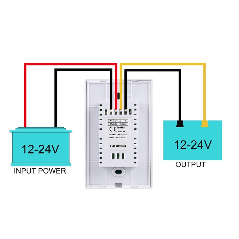 Wall-Mounted Glass Touch Panel LED Dimmer Switch Brightness Controller White gallery