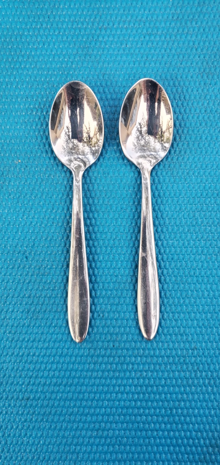 2-Oneida MOONCREST Glossy Stainless TEASPOONS 6 3/8" gallery