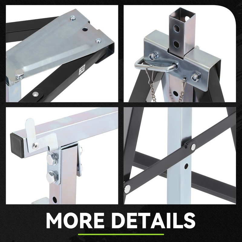 440 LBS Foldable Rust-Resistant Adjustable Metal Saw Horse Woodworking Metallic gallery