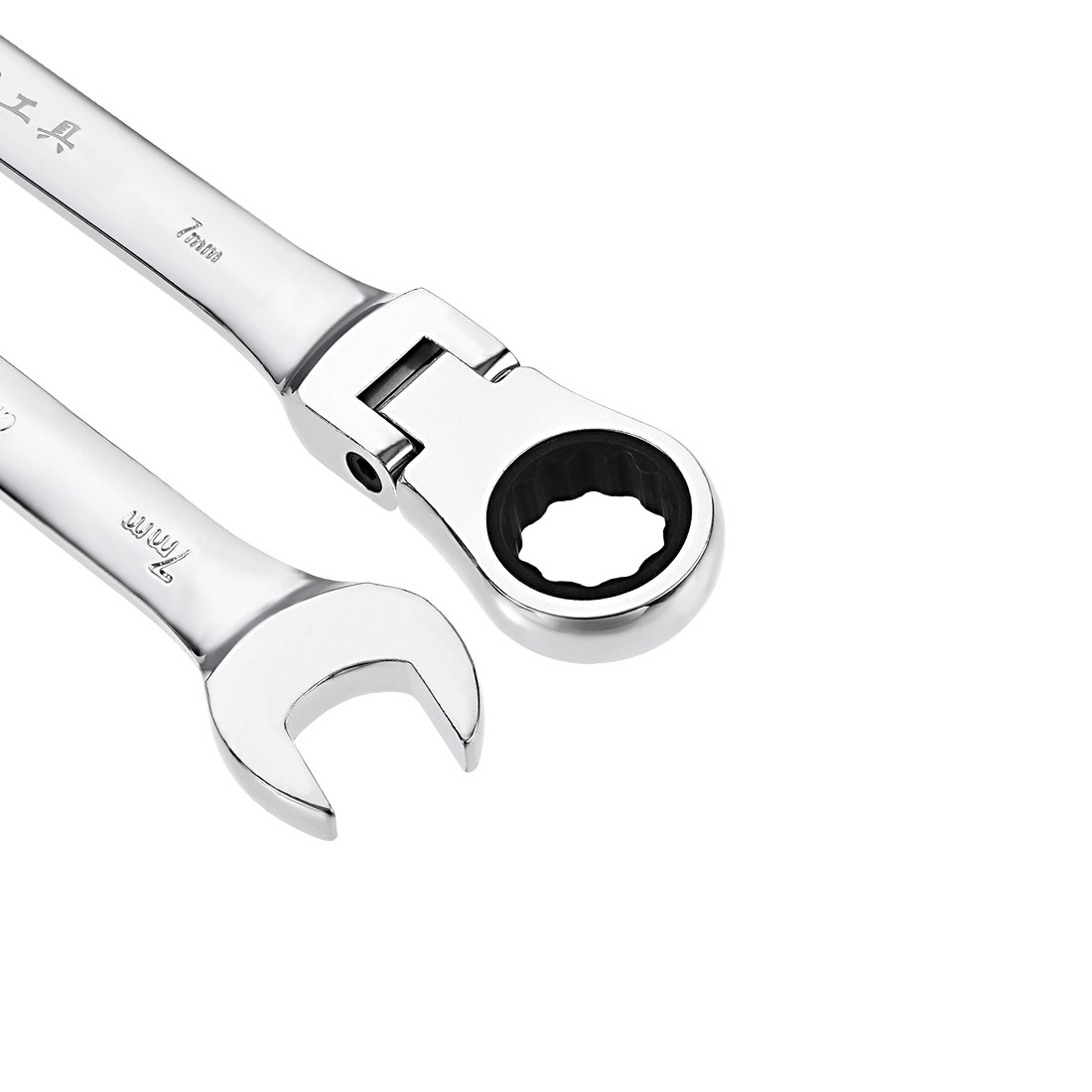 7mm Flex-Head Ratcheting Combination Wrench Metric 72 Teeth 12 Position Box End gallery