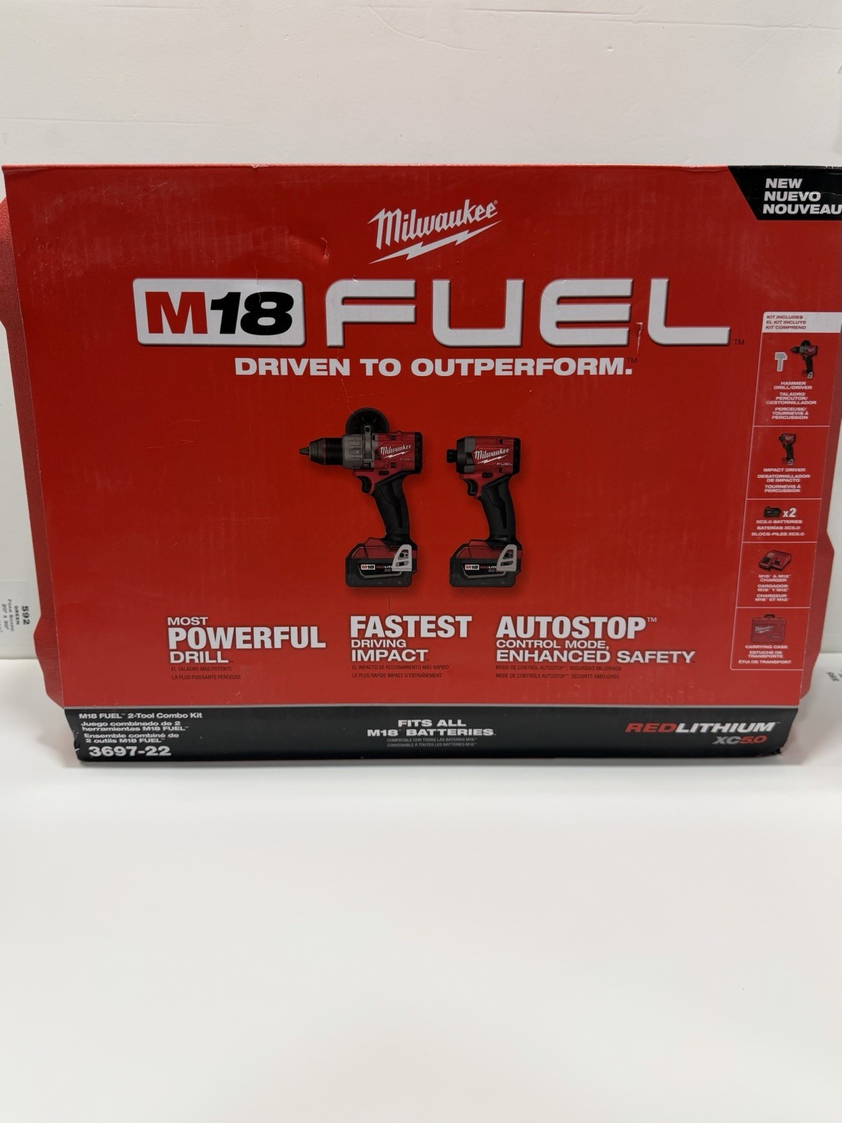 Milwaukee M18 FUEL 18V 2-Tool Combo Kit - Red (3697-22) gallery