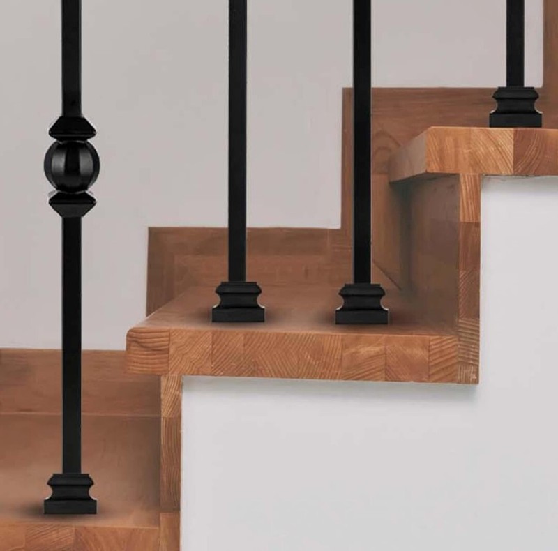 Baluster Flat Slim Shoe for 1/2" Square Iron Balusters - 11Pcs - Satin Black gallery