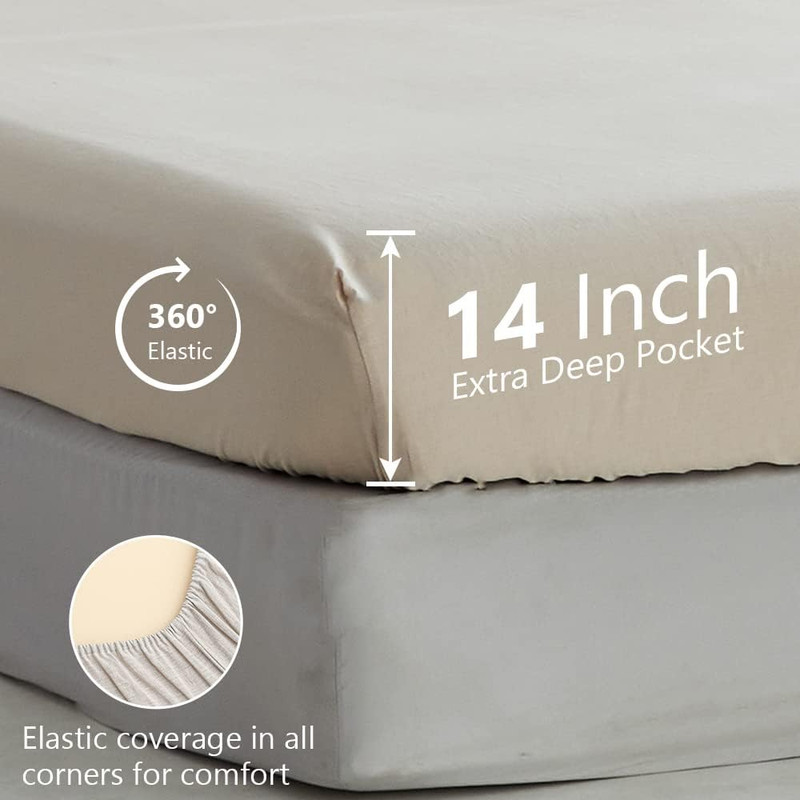 Vintage Chic Belgian Linen Sheet Set with Ruffles - Queen Size 4Pcs gallery