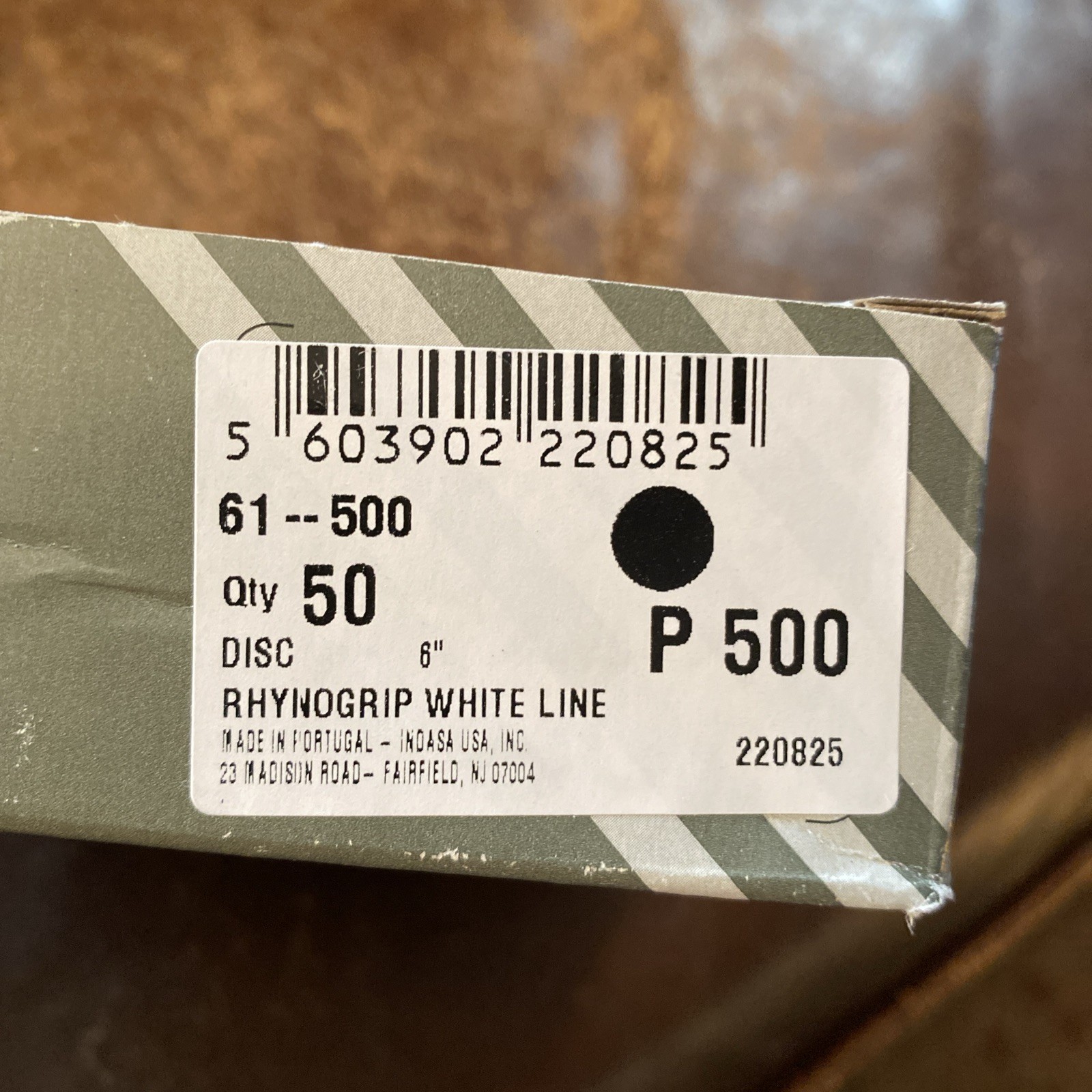 Indasa RhynoGrip Discs White Line P500 6" Grip Abrasive Discs Box of 50 61-500 gallery
