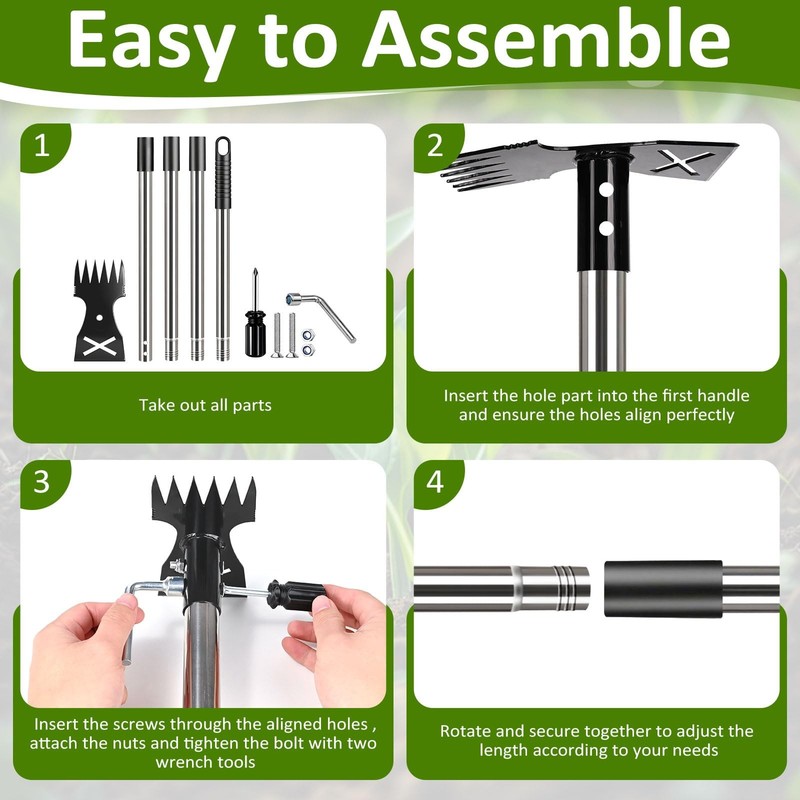 Weed Puller Tool with Long Handle - Adjustable Length Manual Weeder Tool, 2 i... gallery
