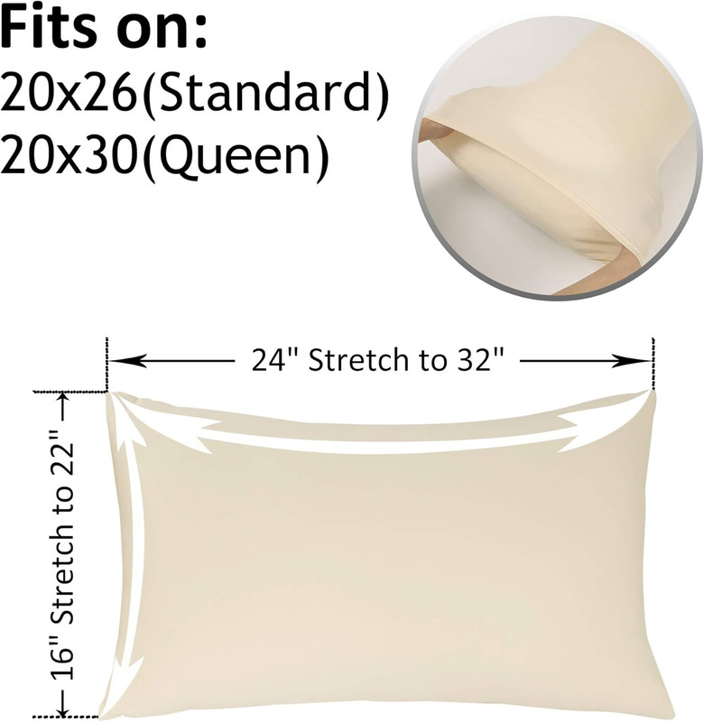 2-Pack Stretch Pillow Cases - Jersey Knit & Ultra Soft Envelope Closure Pillowca gallery