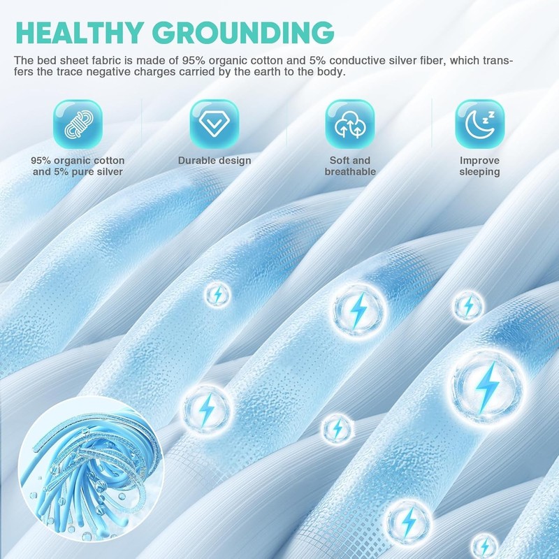 Grounding Sheet Fitted Earthing Bedsheet 5% Silver Fiber 95% Cotton w/ Tester gallery