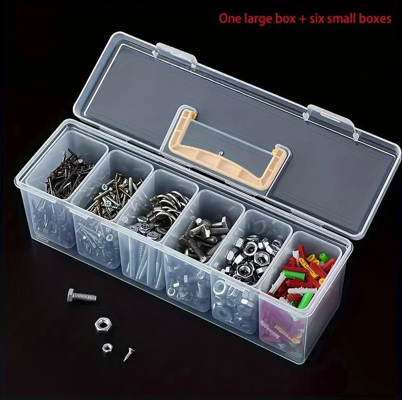 7pcs Multi-Compartment Tool Storage Organizer Box Hardware Case - NEW gallery
