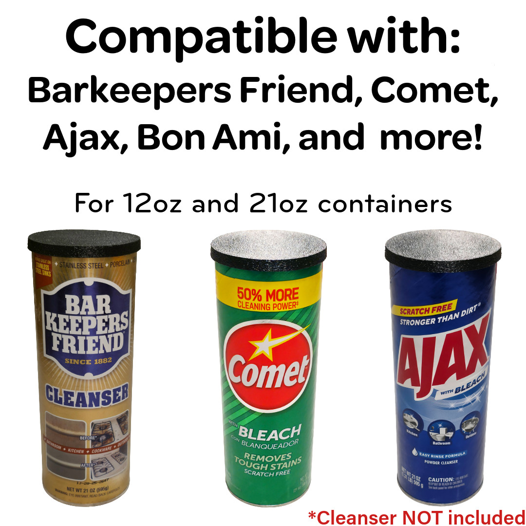 Cleaning Powder Lid /Cover for Comet, Barkeepers Friend, Ajax / Made in the USA! gallery
