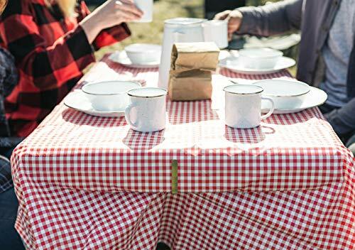 Picnic Table Cloth with Clamps Combo Pack 54"x72" Red & White Checker gallery