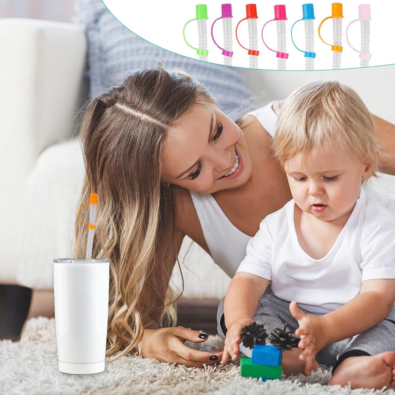 Multifunctional 24 Pack Bendable Straws and Covers. 11 Inch Long Flexible Straws gallery