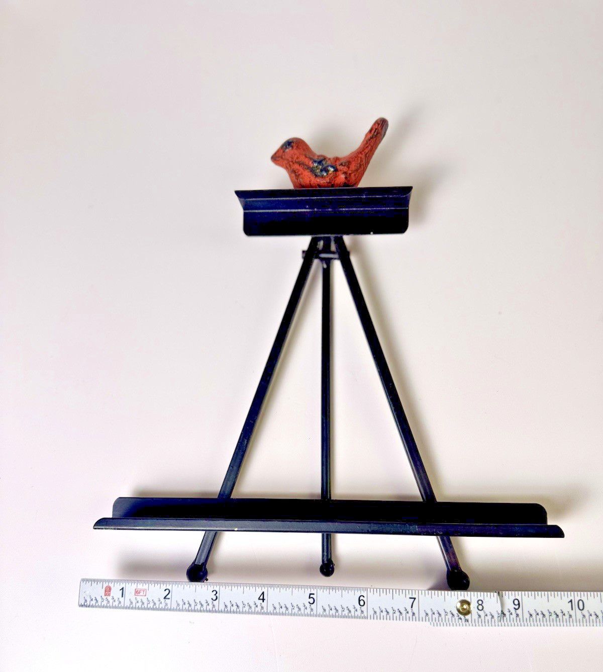 Cardinal Easel Picture Frame Stand Iron Red Bird Cottage Country Core CUTE! gallery