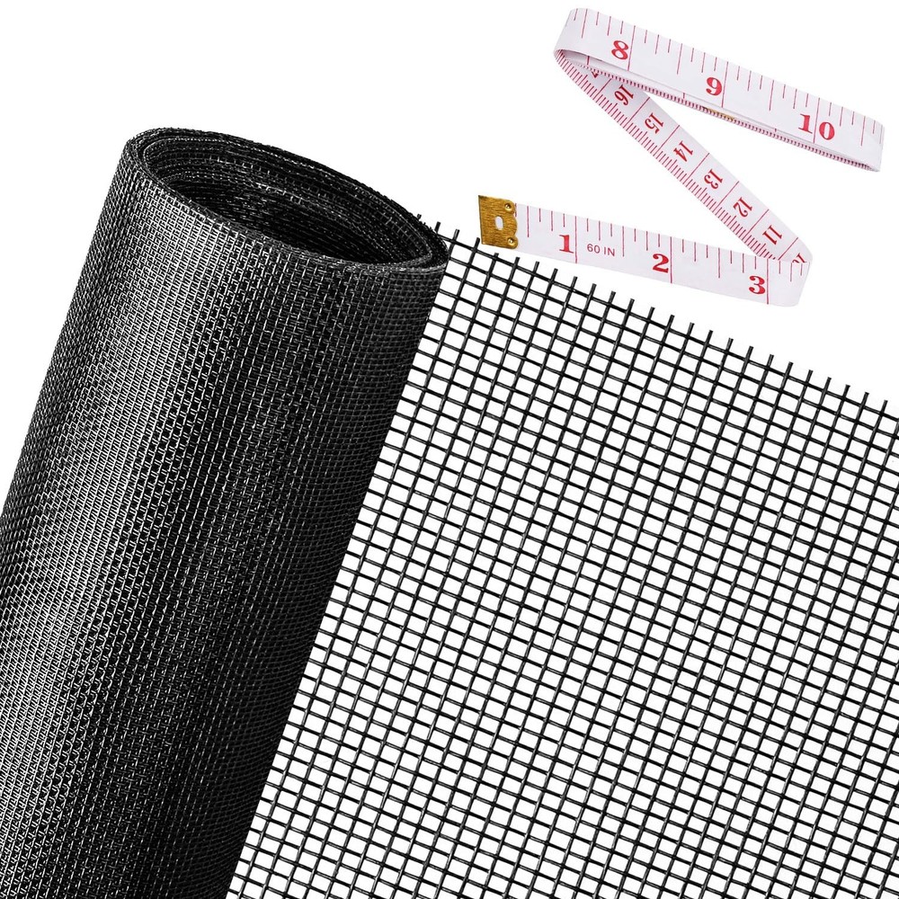 Window Screen Mesh 48x118 Pet Proof Durable Fiberglass Roll Black for Door