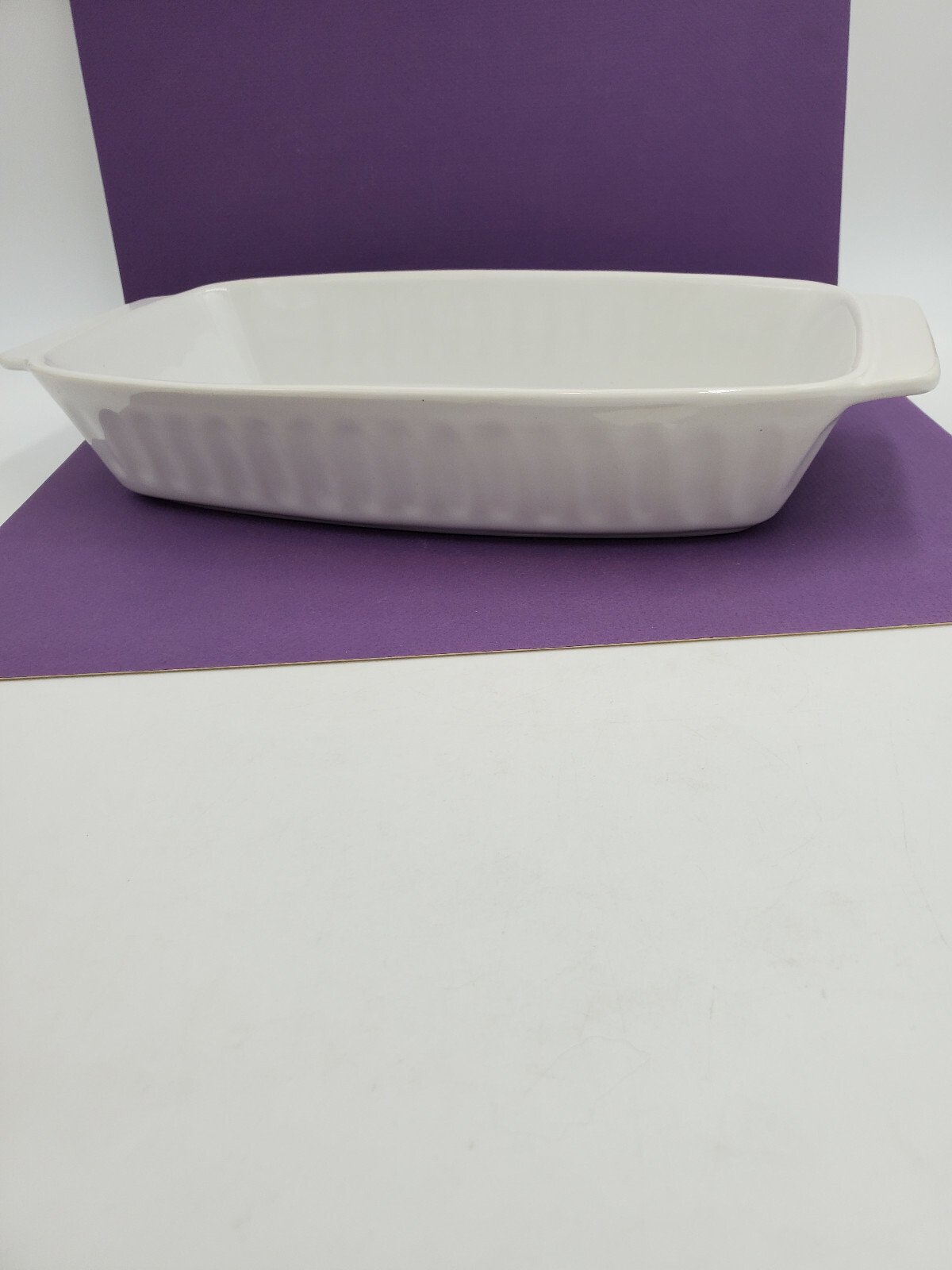 French White Style Rectangle Stoneware Baking Dish with Handles Japan Ovn/MW Use gallery