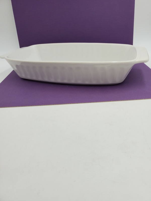 French White Style Rectangle Stoneware Baking Dish with Handles Japan Ovn/MW Use gallery