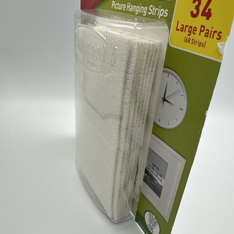 3M Command Picture Hanging Strips Large, 34 Pairs, 68 Strips, Hold 16 lbs Indoor gallery