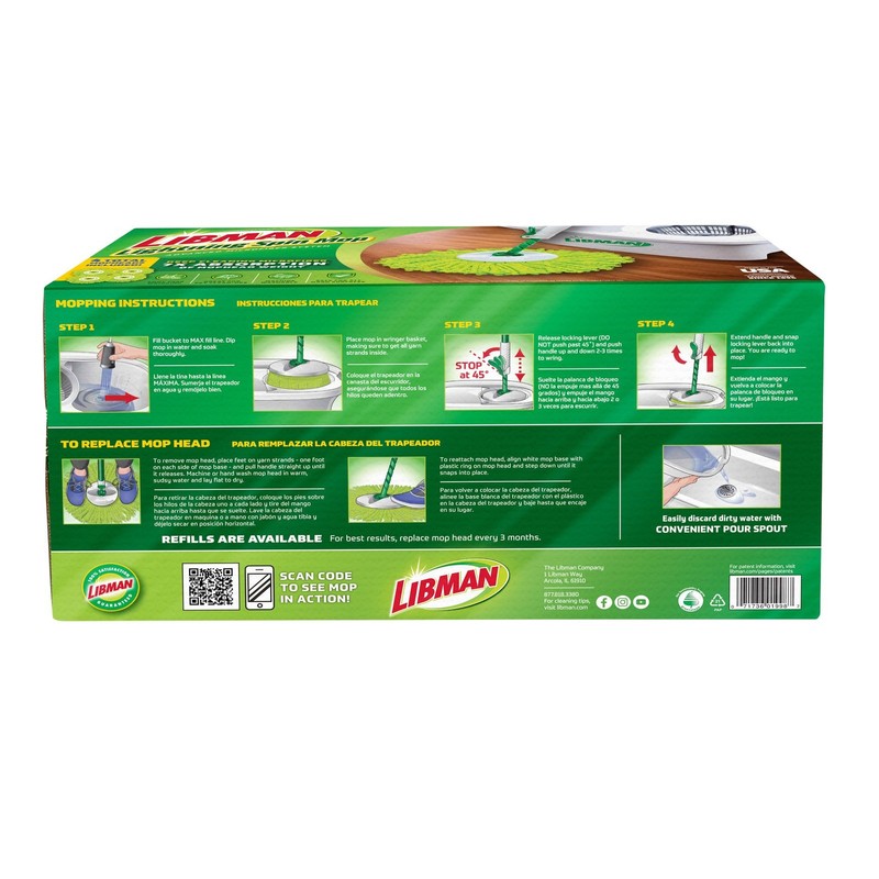Libman Lightning Spin Mop System Plus 3 Refill Head | and White Bucket gallery