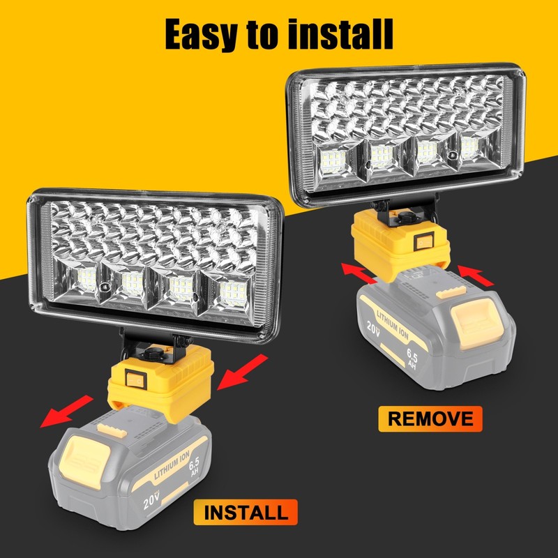 20V MAX LED Work Light Flashlight for De walt 20V Battery 90W 6800LM gallery