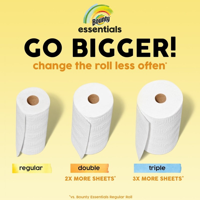 Essentials Select-A-Size Paper Towels, 2 Triple Rolls，White,162 Sheets Per Roll gallery