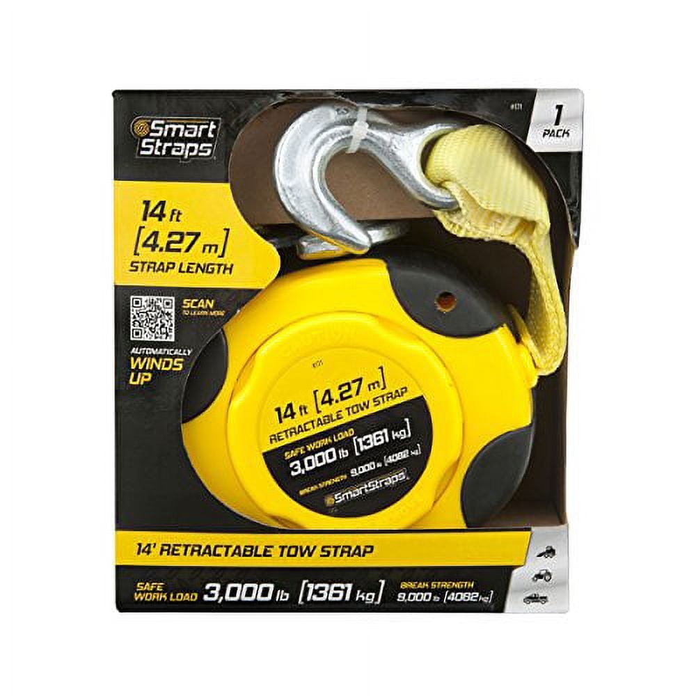 SmartStraps Retractable Tow Strap with Hooks 14ft 9000lb, Commercial Duty, 171,1 gallery