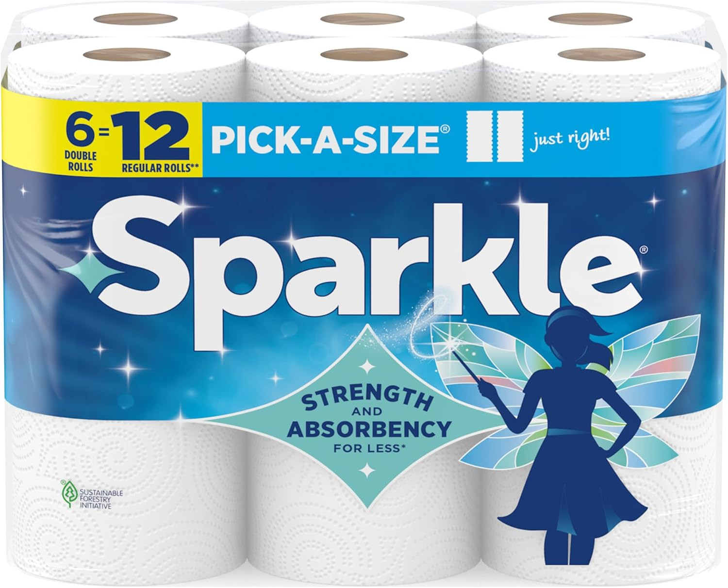 Sparkle Pick A Size Paper Towels 6 Double Rolls 2 Ply Kitchen White PaperTowel gallery