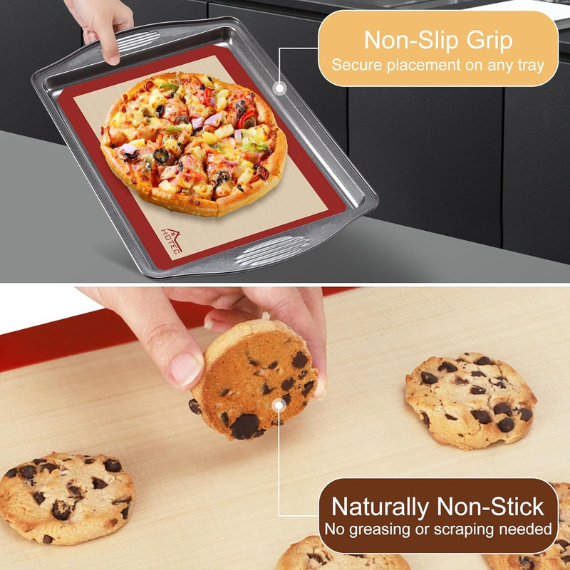 Silicone Baking Mats 3 Pack – Non-Stick Reusable Silicone Baking Sheets for Oven gallery