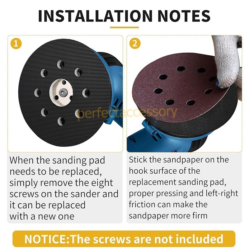1-2PCS 5" 8Hole Hook&Loop Sander Pad For Bosch RS032 3107DVS 3725DVS 3725DEVS gallery