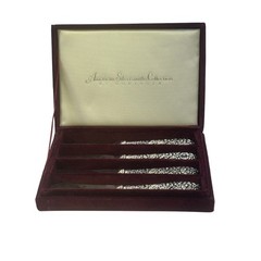 American Silversmiths Collection Godinger Silverplate Floral Spreaders w/Case-4