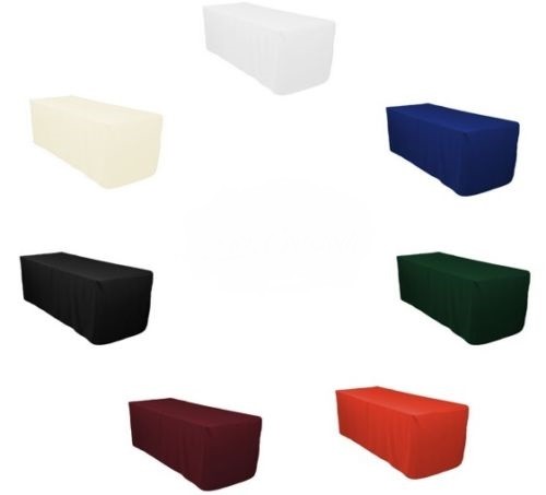 LinentTablecloth 6 ft. Fitted Polyester Tablecloth for Weddings & Tradeshows! gallery