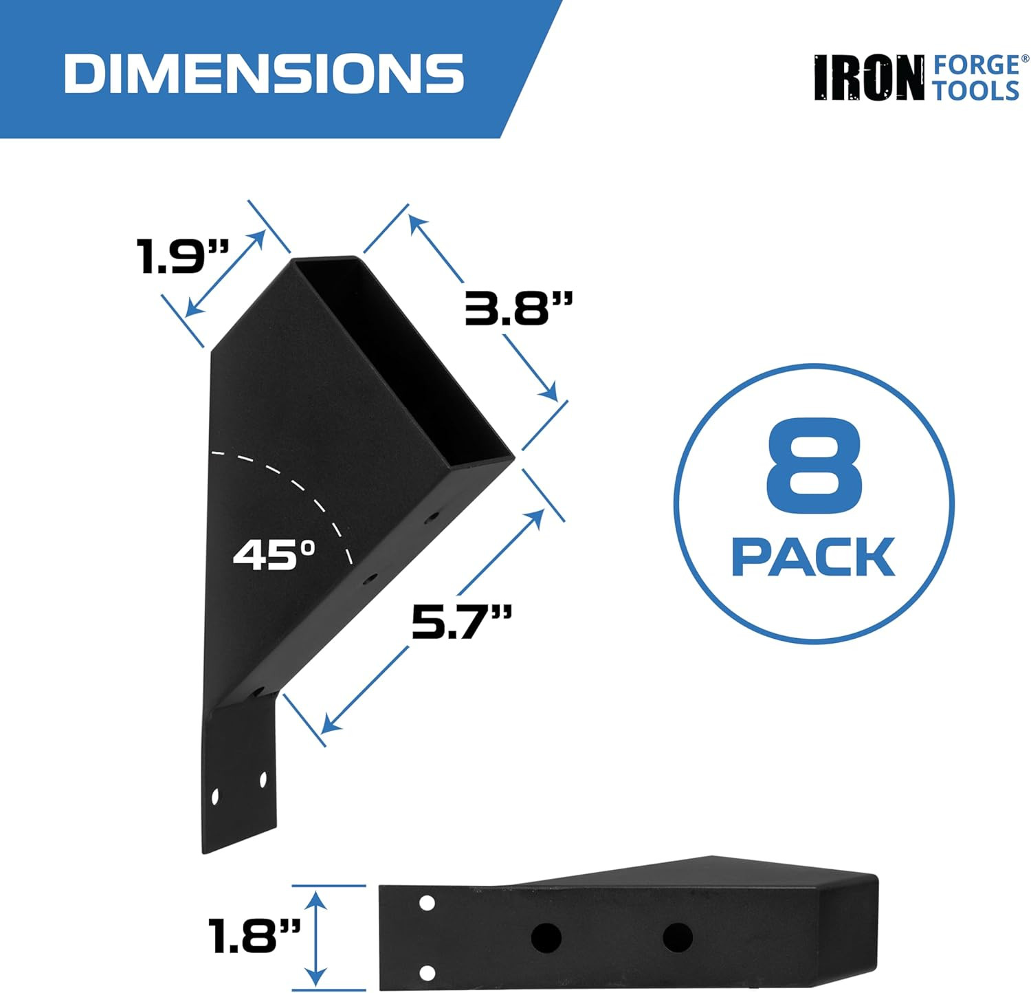 8 Pack 2X4 Pergola Brackets - Steel Corner Kit for DIY Roof Gazebo gallery