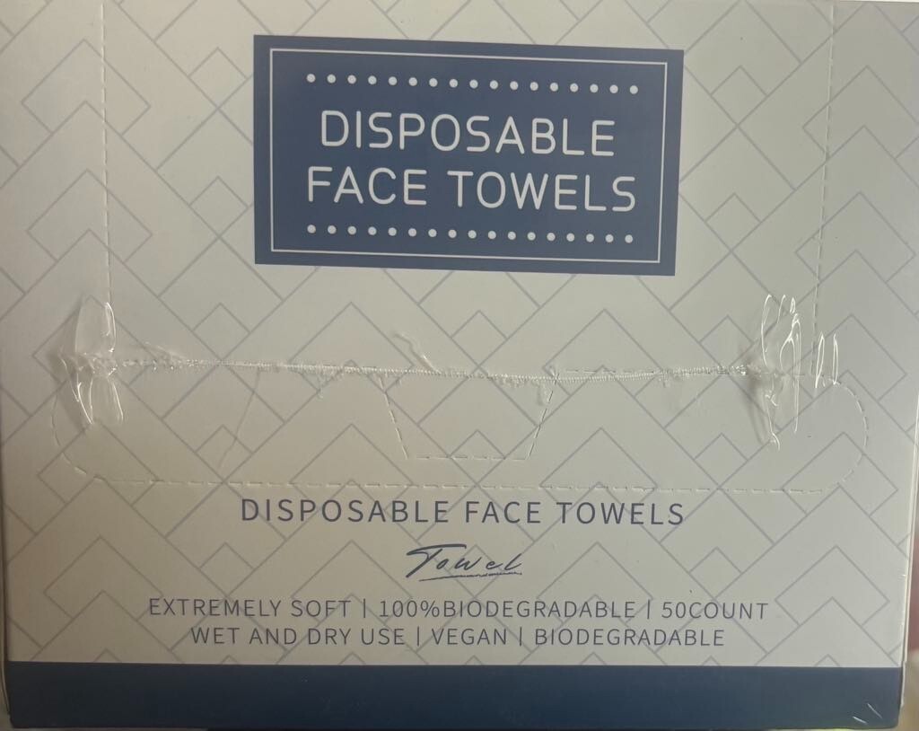 Disposable Face Towels, 100% BIODEGRADABLE, 50 COUNT gallery