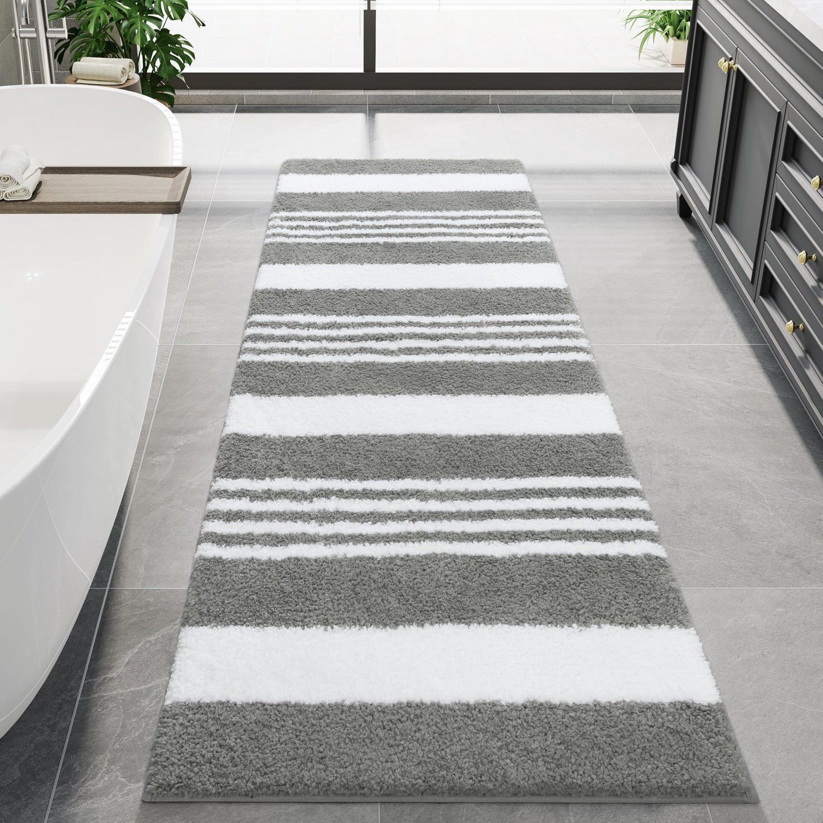Long Bathroom Rugs Runner, 24" x 60" Large Bath Rug Non Slip Absorbent, Washa... gallery
