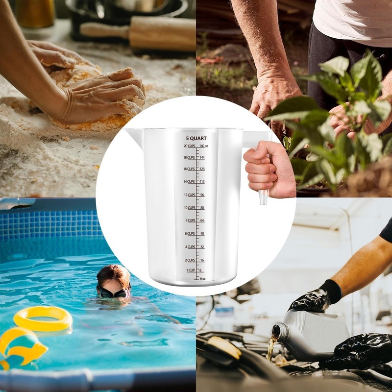 Plastic Measuring Cup Liquid Spill-Proof Handle 32oz Kitchen Lawn Pool gallery