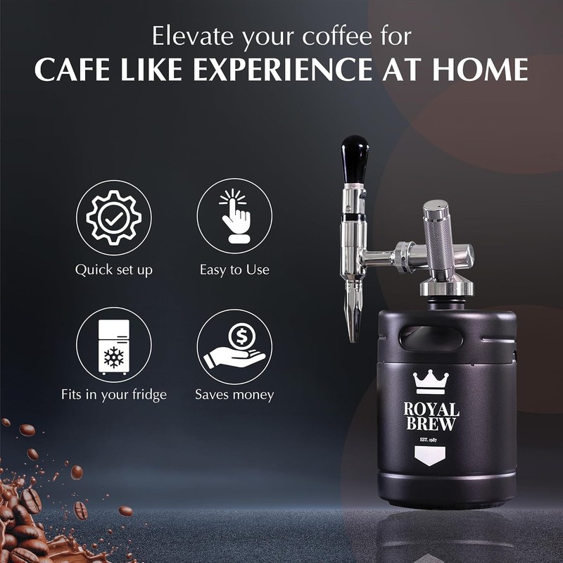 The Royal Brew Nitro Cold Brew Coffee Maker - Gift for Coffee Lovers - 64 oz... gallery