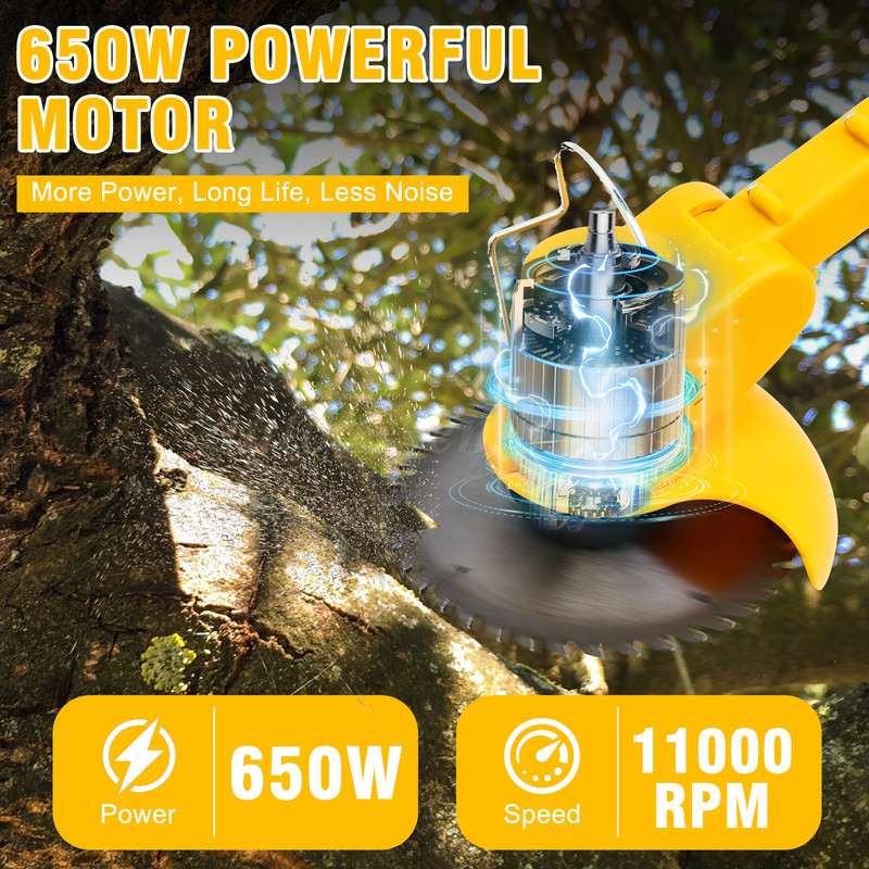 Electric Cordless Grass String Trimmer Lawn Edger Weed Wacker Cutter + 2 Battery gallery