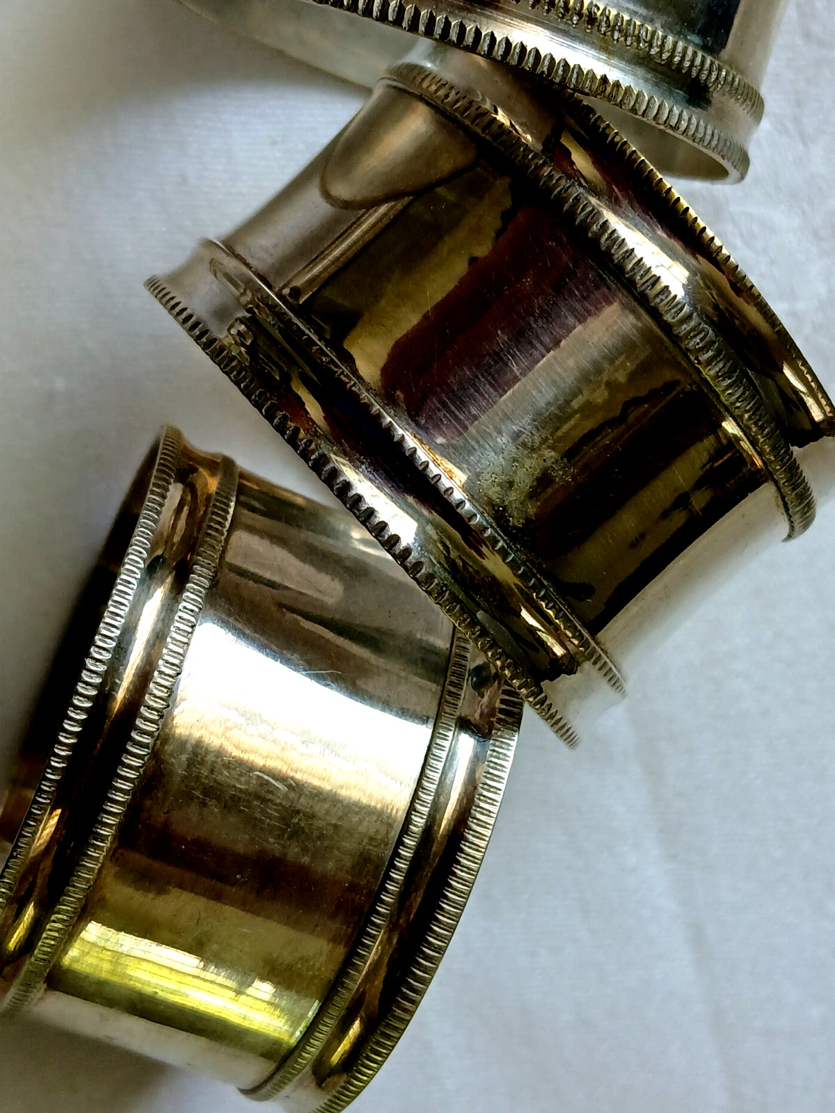 VTG Stainless Steel Napkin Rings 2 Sets of 4, TOTAL 8 NAPKIN RINGS, Mid-Century gallery