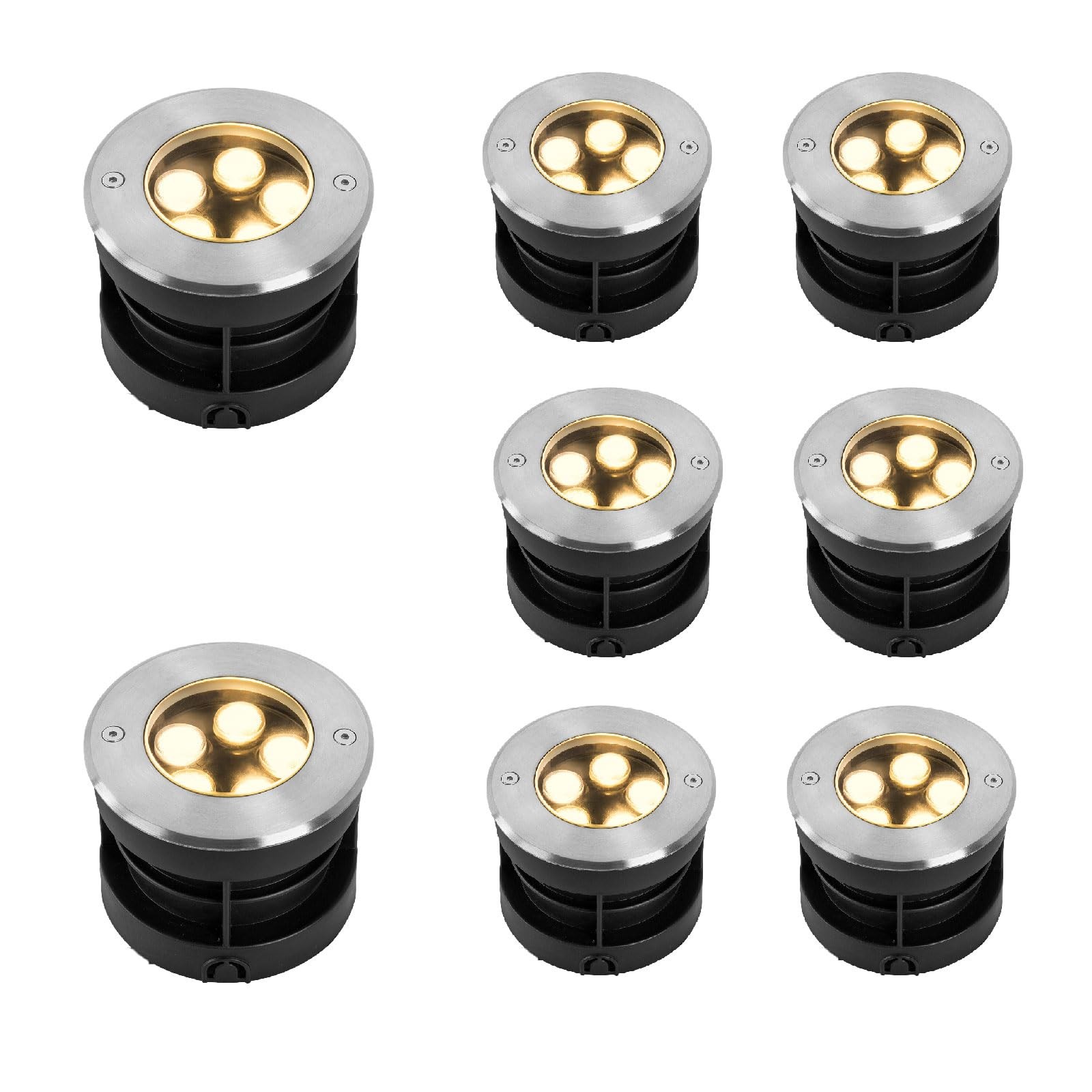 GOCuces 8 Pack LED In Ground Landscape Lights IP67 Waterproof 5W 120V 3CCT gallery