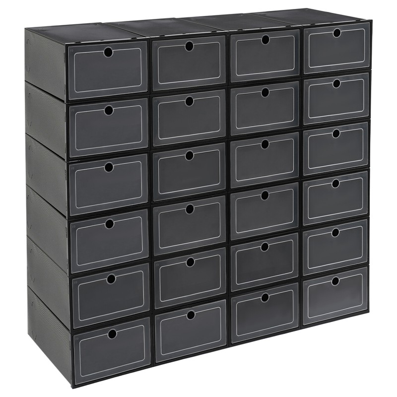 24 Pack Shoe Storage Boxes, Stackable Shoe Boxes, Shoe Storage Organizer NEW gallery